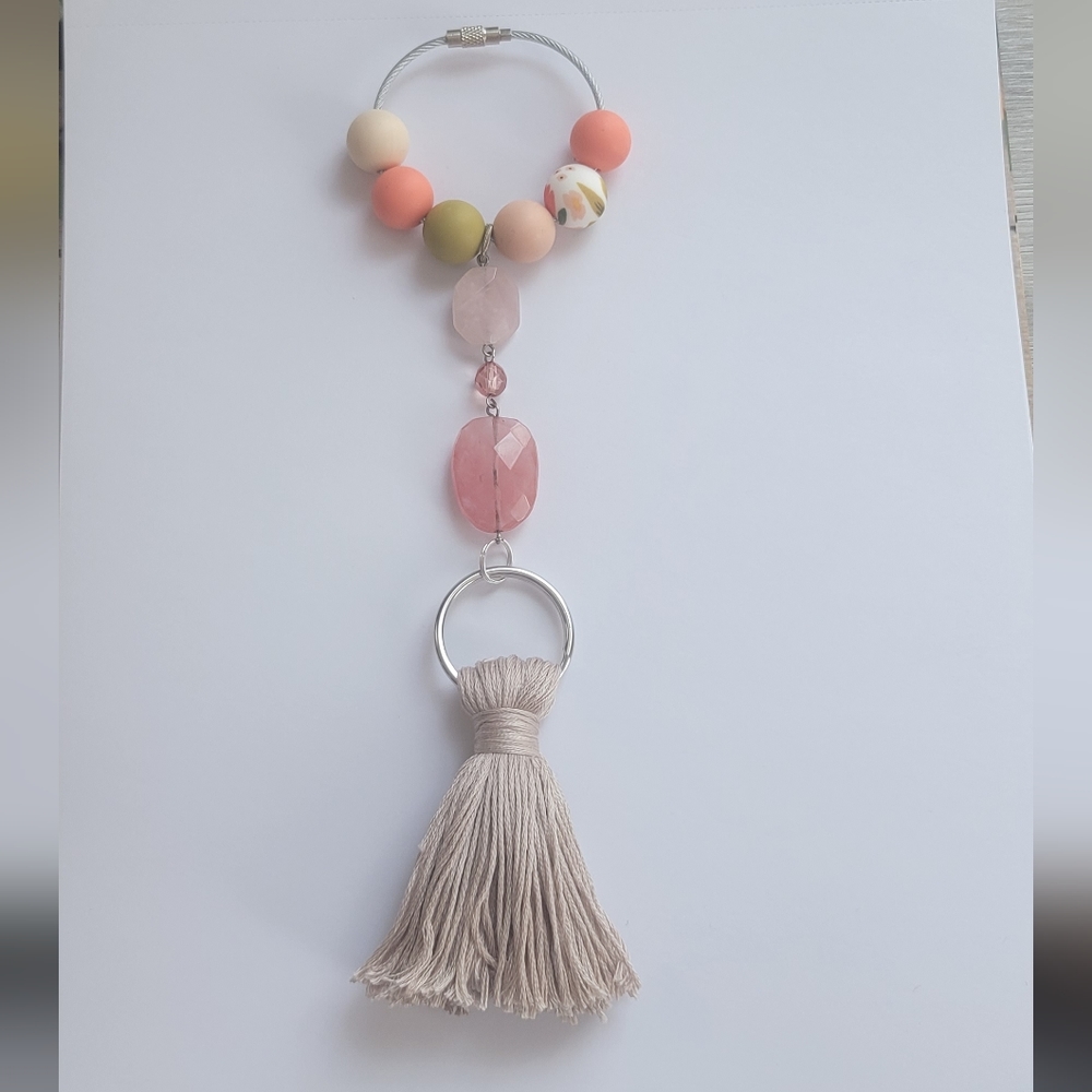Tassels, Stones and Beads Bogg Bag Purse Charm